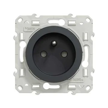 SCHNEIDER Odace Prise de courant 2P+T pour rénovation anthracite - S540049