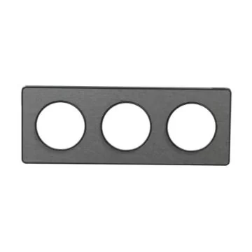 SCHNEIDER Odace Touch Plaque triple  aluminium brossé avec liseré anthracite - S540806J