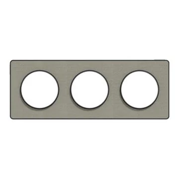 SCHNEIDER Odace Touch Plaque triple  Kvadrat perle avec liseré anthracite - S540806KG