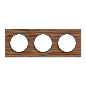 SCHNEIDER Odace Touch Plaque triple  bois zebrano avec liseré anthracite - S540806P4