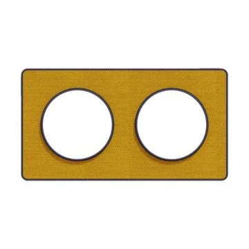 SCHNEIDER Odace Touch Plaque double Kvadrat ocre avec liseré bleu cobalt - S550804KY