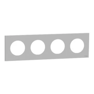SCHNEIDER Odace Plaque quadruple gris galet - S901708