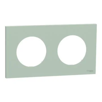 plaque de finition 2 postes Schneider Odace Vert jade