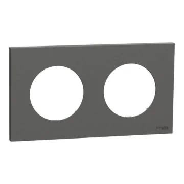 SCHNEIDER Odace Plaque double gris basalte - S904704