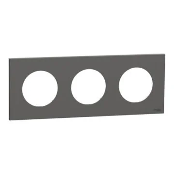 SCHNEIDER Odace Plaque triple gris basalte - S904706