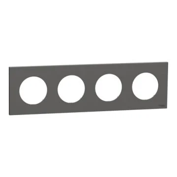 SCHNEIDER Odace Plaque quadruple gris basalte - S904708