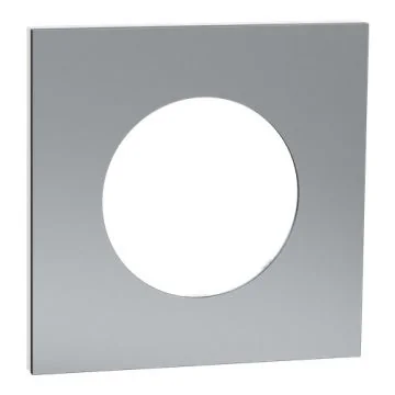 SCHNEIDER Odace Metal Plaque simple titane support blanc - S910702