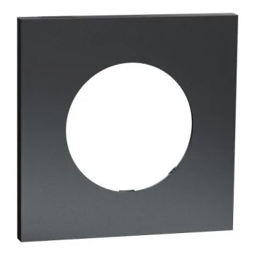 plaque de finition 1 poste Schneider Odace Métal effet perle noire