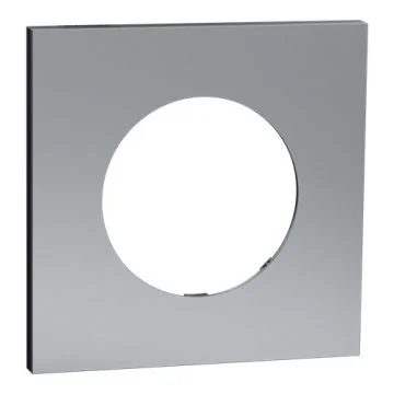 SCHNEIDER Odace Metal Plaque simple titane support noir - S915702