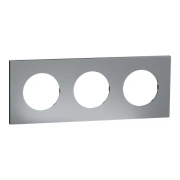 SCHNEIDER Odace Metal Plaque triple titane support noir - S915706