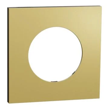 SCHNEIDER Odace Metal Plaque simple laiton support noir - S916702