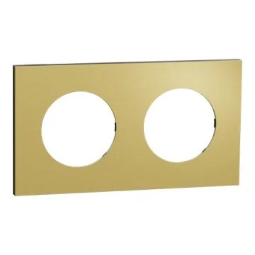 SCHNEIDER Odace Metal Plaque double laiton support noir - S916704