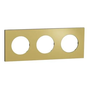 SCHNEIDER Odace Metal Plaque triple laiton support noir - S916706