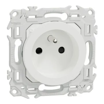 SCHNEIDER Odace Prise de courant 2P+T pour rénovation blanc craie - S920049