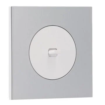 SCHNEIDER Odace Interrupteur va et vient/bouton poussoir à levier blanc craie et plaque simple aluminium