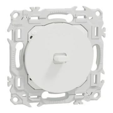 SCHNEIDER Odace Interrupteur va et vient/bouton poussoir à levier blanc craie - S920203