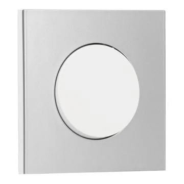 SCHNEIDER Odace Interrupteur va et vient/bouton poussoir blanc craie et plaque simple aluminium