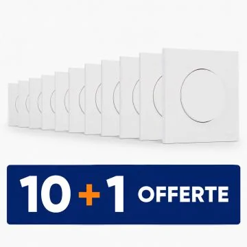 SCHNEIDER Odace Interrupteur va et vient/bouton poussoir blanc craie complet - Lot 10+1 gratuit