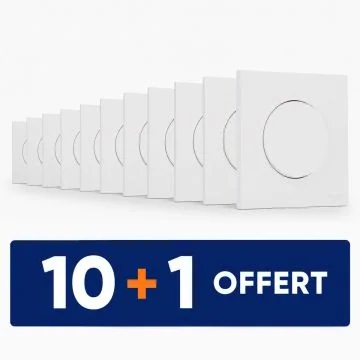 SCHNEIDER Odace Interrupteur va et vient/bouton poussoir blanc craie complet - Lot 10+1 offert
