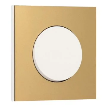 SCHNEIDER Odace Interrupteur va et vient/bouton poussoir blanc craie et plaque simple laiton