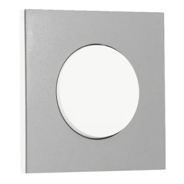 SCHNEIDER Odace Interrupteur va et vient/bouton poussoir blanc craie et plaque simple titane