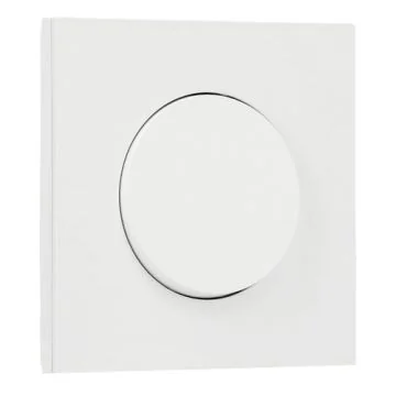 SCHNEIDER Odace Interrupteur va et vient/bouton poussoir blanc craie et plaque simple céramique blanc