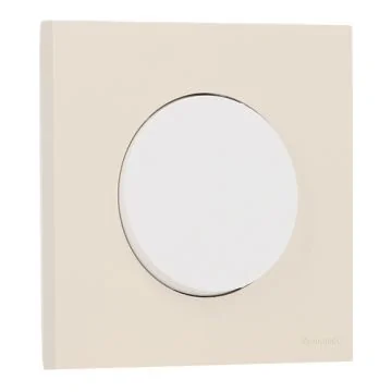 SCHNEIDER Odace Interrupteur va et vient/bouton poussoir blanc craie et plaque simple beige sable