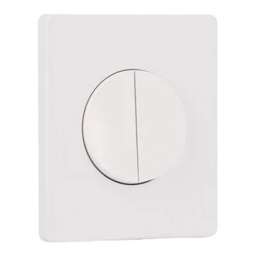 SCHNEIDER Odace Interrupteur double va et vient/bouton poussoir blanc craie et plaque simple Architecte blanc émaillé