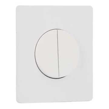 SCHNEIDER Odace Interrupteur double va et vient/bouton poussoir blanc craie et plaque simple Architecte céramique blanc