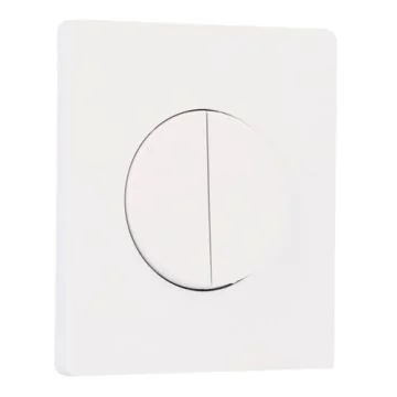SCHNEIDER Odace Interrupteur double va et vient/bouton poussoir blanc craie et plaque simple Architecte blanc craie