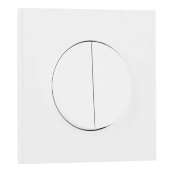 SCHNEIDER Odace Interrupteur double va et vient/bouton poussoir blanc craie et plaque simple céramique blanc