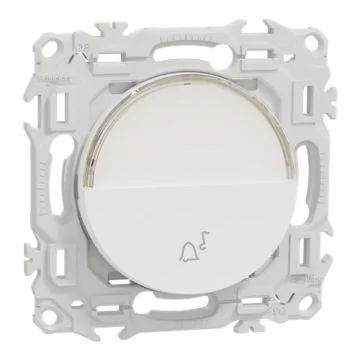 SCHNEIDER Odace Bouton poussoir porte-étiquette blanc craie - S920246