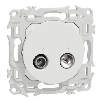 SCHNEIDER Odace Prise TV / FM blanc craie - S920451