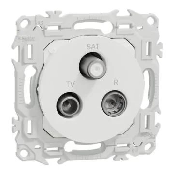 SCHNEIDER Odace Prise TV / SAT / FM blanc craie - S920461