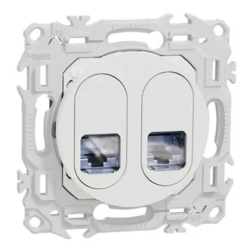 SCHNEIDER Odace Prise double RJ45 grade 2TV à 3TV catégorie 6 STP blanc craie - S920486