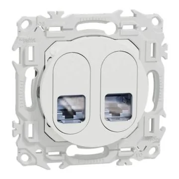 SCHNEIDER Odace Prise double RJ45 grade 3TV catégorie 6a STP blanc craie - S920487