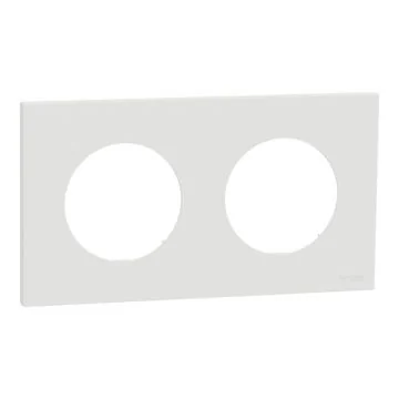 SCHNEIDER Odace Plaque double blanc craie - S920704