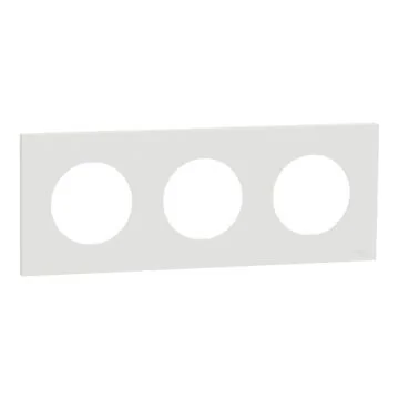 SCHNEIDER Odace Plaque triple blanc craie - S920706