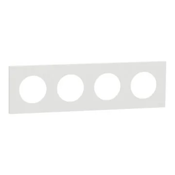 SCHNEIDER Odace Plaque quadruple blanc craie - S920708