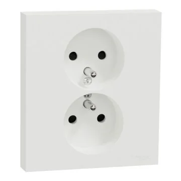 SCHNEIDER Odace Double prise de courant 2P+T complet blanc craie - S921089