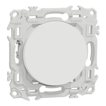 SCHNEIDER Odace Interrupteur va et vient/bouton poussoir avec griffes blanc craie - S925204