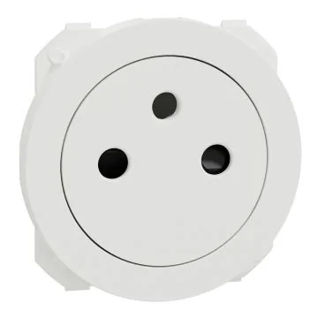 SCHNEIDER Odace Enjoliveur prise de courant 2P+T affleurante blanc craie - S929050
