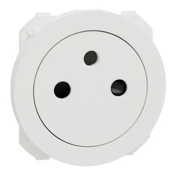 SCHNEIDER Odace Enjoliveur prise de courant 2P+T affleurante blanc craie - S929050