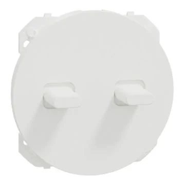 SCHNEIDER Odace Enjoliveur interrupteur double va et vient/poussoir à levier blanc craie - S929211