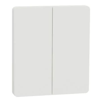 SCHNEIDER Odace Integral Architecte Enjoliveur pour double va et vient/bouton poussoir/plaque simple blanc craie - S929224