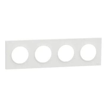 plaque de finition 4 postes Schneider Odace® blanche