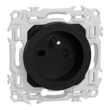 SCHNEIDER Odace Prise de courant 2P+T pour rénovation noir onyx - S940049