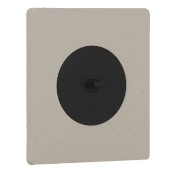 SCHNEIDER Odace Interrupteur va et vient/bouton poussoir à levier noir onyx et plaque simple Architecte béton