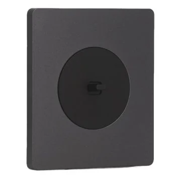 SCHNEIDER Odace Interrupteur va et vient/bouton poussoir à levier noir onyx et plaque simple Architecte perle noire
