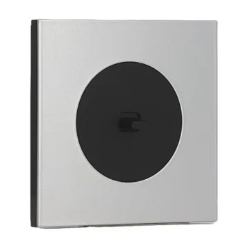 SCHNEIDER Odace Interrupteur va et vient/bouton poussoir à levier noir onyx et plaque simple aluminium